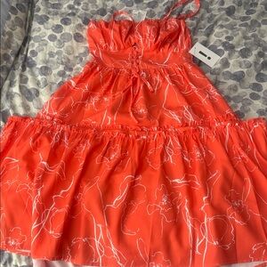 Grace Karin Coral Dress with White Floral Design